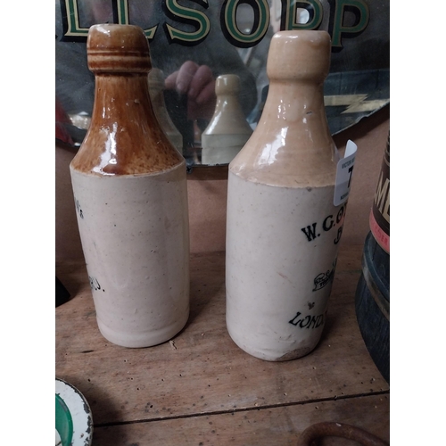 736 - Two Ginger Beer bottles - N Carlin Londonderry and W G O Doherty Londonderry.  { 20 cm H x 7 cm Dia}... 