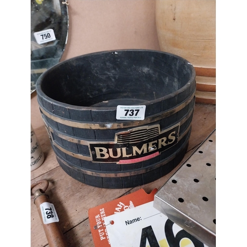 737 - 1980s Bulmer's Cider Ice Bucket. {9 cm H x 35 cm Dia}.