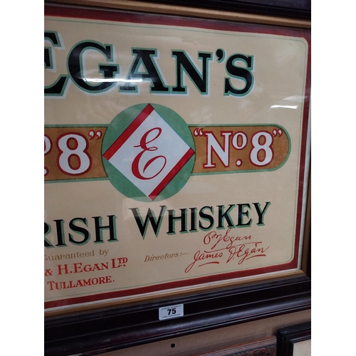 75 - Egan's No. 8 Irish Whiskey framed advertising print {63 cm H x 78 cm W}.