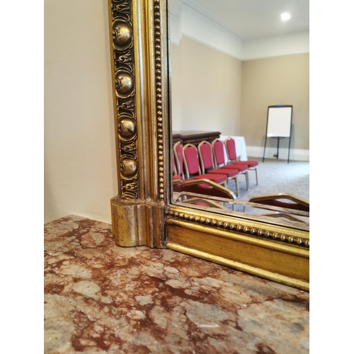 108 - Decorative gilt overmantle mirror { 160cm H X 150cm W }.