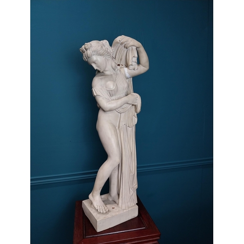 126 - Marble resin statue of a Grecian Lady {78 cm H x 23 cm W x 20 cm D}.