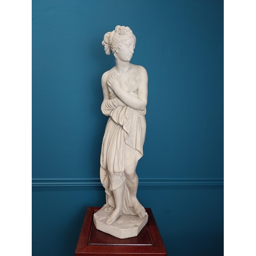 127 - Marble resin statue of a Grecian Lady {78 cm H x 23 cm W x 20 cm D}.