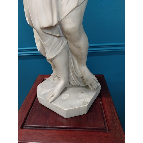 127 - Marble resin statue of a Grecian Lady {78 cm H x 23 cm W x 20 cm D}.