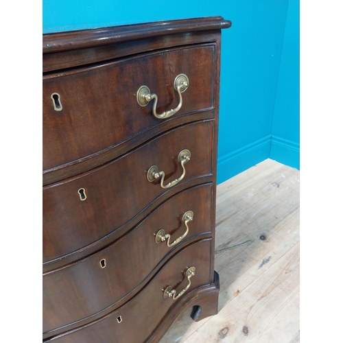 146 - Good quality 19th C. mahogany serpentine front bachelors chest with four graduated drawers and brass... 