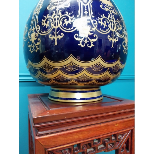 166 - Early 20th C. ceramic onion vase with gold leaf decoration by A. B. Daniell & Sons London {62 cm H x... 