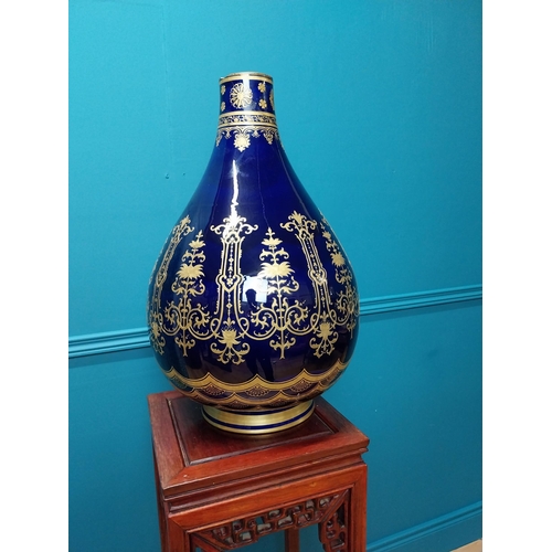 166 - Early 20th C. ceramic onion vase with gold leaf decoration by A. B. Daniell & Sons London {62 cm H x... 