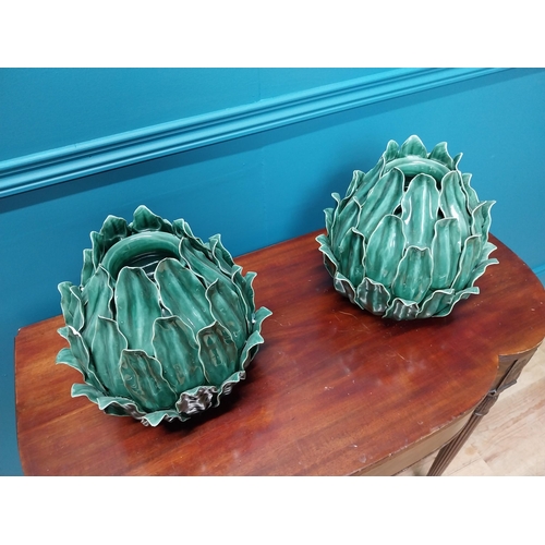 167 - Pair of decorative ceramic vases {29 cm H x 29 cm Dia.}.