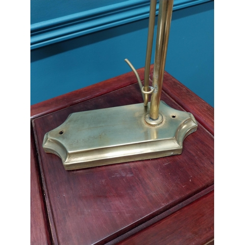 178 - Early 20th C. brass students lamp with brass shade {44 cm H x 30 cm W x 20 cm D}.