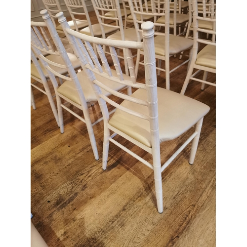 200 - Collection of ten Chiavari bleached oak effect powder coated aluminium wedding venue chairs with uph... 