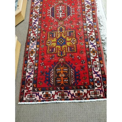 211 - Decorative hand knotted Persian carpet runner {320 cm L x 100 cm W].