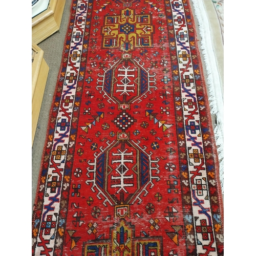 211 - Decorative hand knotted Persian carpet runner {320 cm L x 100 cm W].