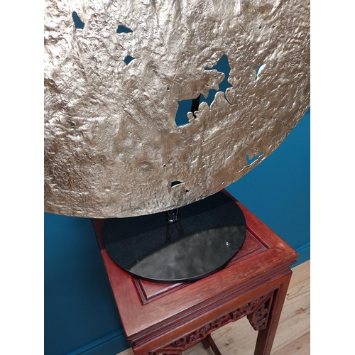 227 - Gilded bronze contemporary sculpture of the Moon on metal stand {82cm H x 76 cm W}