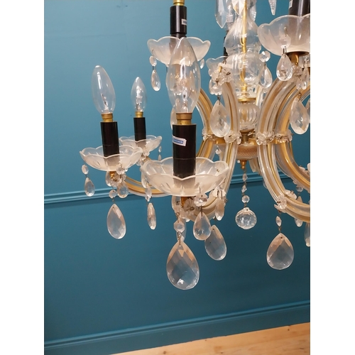 231 - French cut glass eight branch chandelier {72 cm H x 62 cm Dia.}