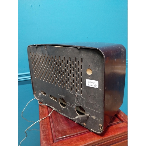 240 - Early 20th C. Philips Bakelite radio with original back {28cm H x 37cm W x 19cm D}