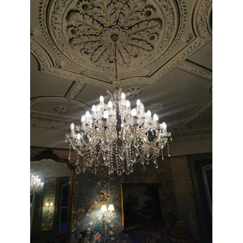 244 - French crystal fifteen branch chandelier {94cm H x 80cm Dia.}