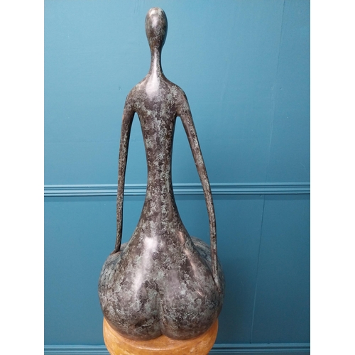 250 - Exceptional quality contemporary bronze sculpture of Nude Lady {60 cm H x 39 cm x 35 cm D.