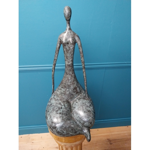 250 - Exceptional quality contemporary bronze sculpture of Nude Lady {60 cm H x 39 cm x 35 cm D.