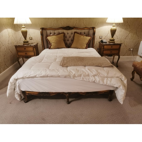 253 - French giltwood and upholstered bed {122cm H x 162cm W}