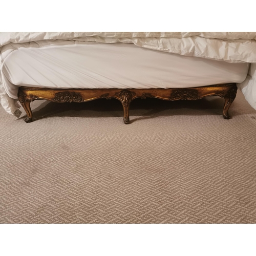 253 - French giltwood and upholstered bed {122cm H x 162cm W}