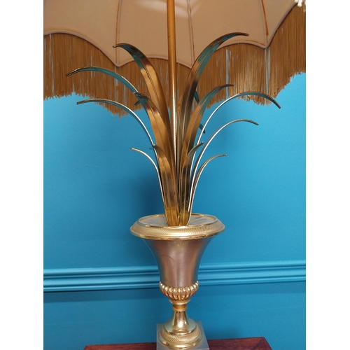 258 - Good quality Designer chrome and brass table lamp in the form of a pineapple {73 cm H x 33 cm Dia.}.