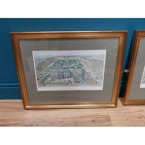 345 - Set of three Stephen Conlin Dublin scenes framed coloured print - The Rotunda Hospital & Garden Dubl... 