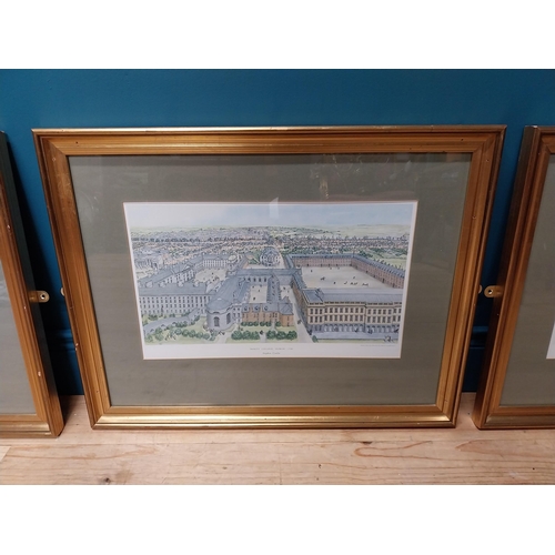 345 - Set of three Stephen Conlin Dublin scenes framed coloured print - The Rotunda Hospital & Garden Dubl... 