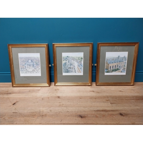 347 - Set of three Stephen Conlin Dublin scenes framed coloured prints - The Parliament House Dublin 1760,... 