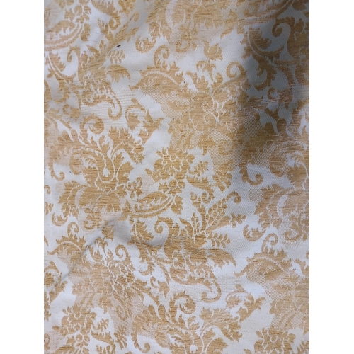 351 - Good quality pair of embroidered and lined curtains {340 cm H x 206 cm W}.