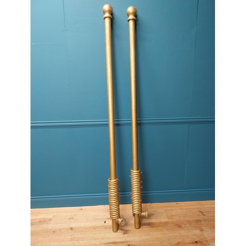 360 - Long wooden painted curtain pole {418 cm L x 15 cm D}.