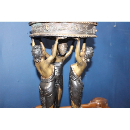 385 - Bronze empire figural centrepiece  {H 48cm x W 34cm x D 34cm}.