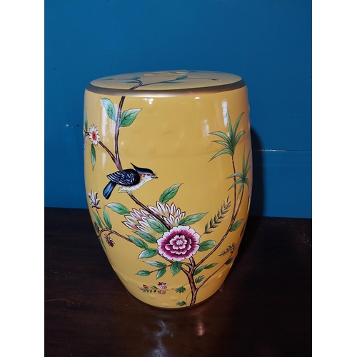 701 - Decorative Oriental ceramic garden stool {45 cm H x 33 cm Dia.}.