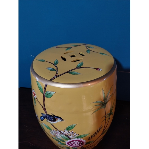 701 - Decorative Oriental ceramic garden stool {45 cm H x 33 cm Dia.}.