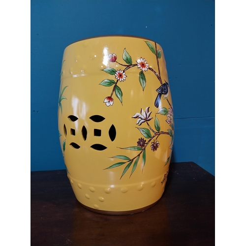 701 - Decorative Oriental ceramic garden stool {45 cm H x 33 cm Dia.}.