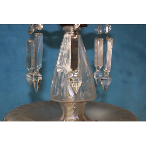 83 - 19th C. cut crystal six branch chandelier  {H 110cm x Dia 82cm}.