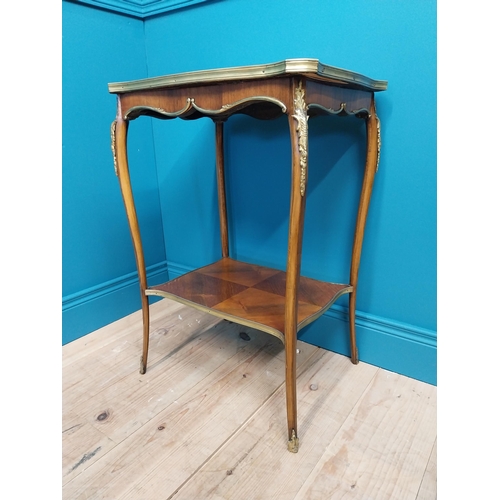 90 - Good quality 19th C. French kingwood occasional table with ormolu mounts raised on cabriole legs {73... 