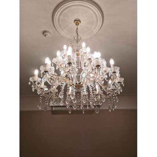 91 - Good quality French crystal fifteen branch chandelier {94cm H x 80cm Dia.}