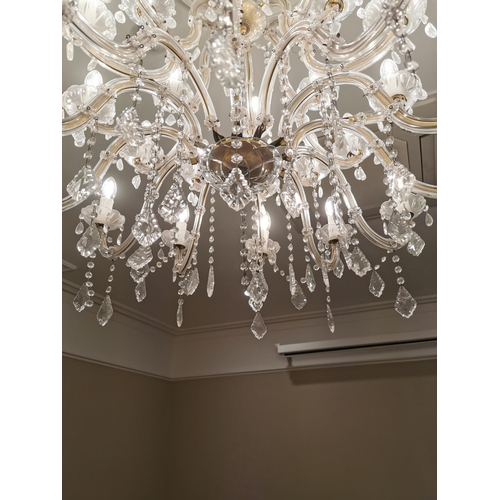 91 - Good quality French crystal fifteen branch chandelier {94cm H x 80cm Dia.}