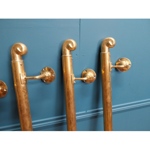 218 - Set of four good quality brass hand rails {148cm L}. SOLD A040423