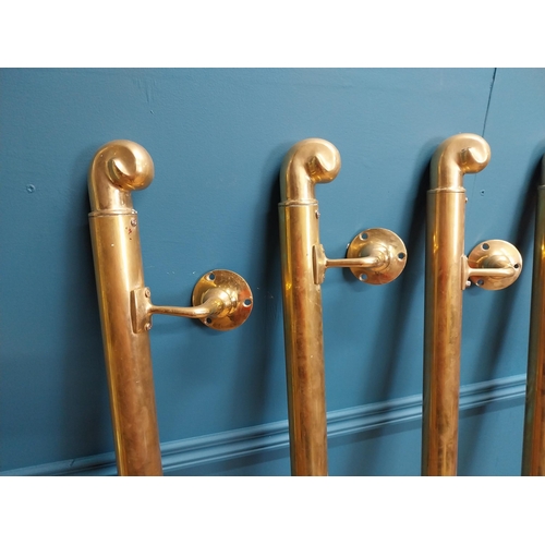 218 - Set of four good quality brass hand rails {148cm L}. SOLD A040423