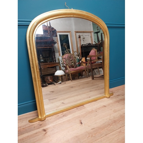 221 - Good quality gilt over mantle mirror {114cm H x 124 cm W}