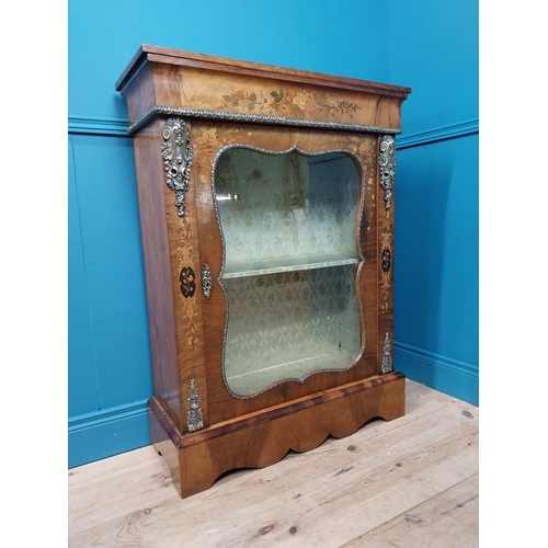 293 - Good quality 19th C. inlaid walnut side cabinet with ormolu mounts and single glazed door {110 cm H ... 