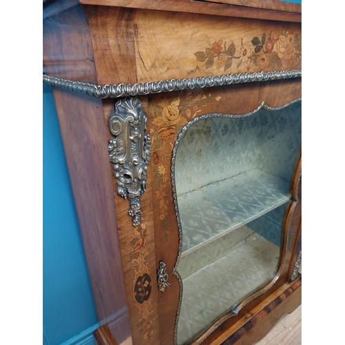 293 - Good quality 19th C. inlaid walnut side cabinet with ormolu mounts and single glazed door {110 cm H ... 