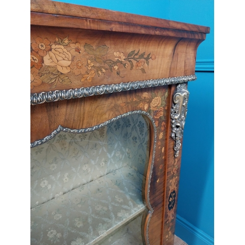 293 - Good quality 19th C. inlaid walnut side cabinet with ormolu mounts and single glazed door {110 cm H ... 