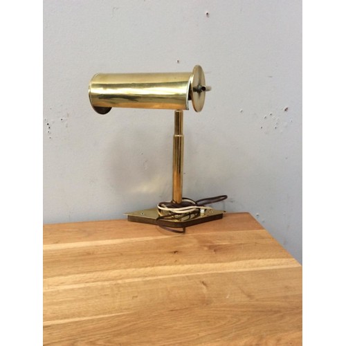 370A - Brass desk lamp with adjustable head  {H 40cm x W 30cm x D 24cm}.