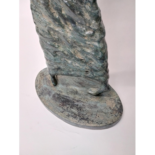 154 - Contemporary bronze sculpture of The Wondering Woman {122 cm H x 49 cm W x 30 cm D}.