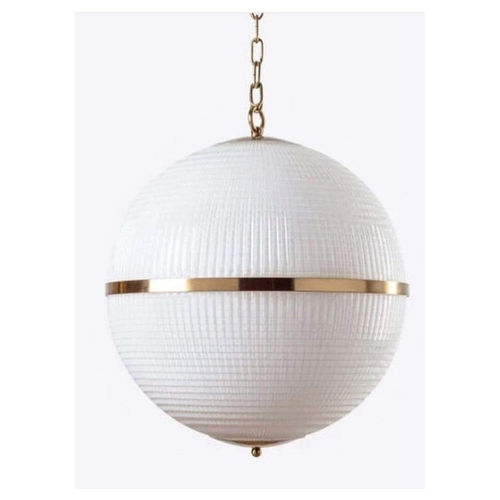 162 - Exceptional quality Parisian glass and brass pendant hanging light {57cm H x 50cm Dia.}