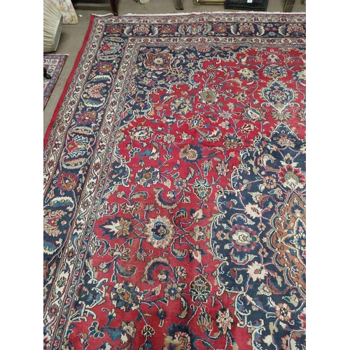 180 - Decorative hand knotted Persian carpet square {390 cm L x 295 cm W}.