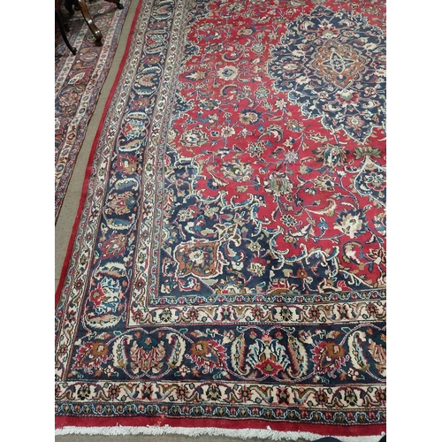 180 - Decorative hand knotted Persian carpet square {390 cm L x 295 cm W}.