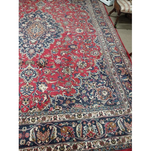 180 - Decorative hand knotted Persian carpet square {390 cm L x 295 cm W}.