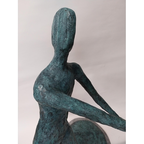 187 - Contemporary bronze sculpture of The Acrobats {105 cm H x 110 cm W x 58 cm D}.